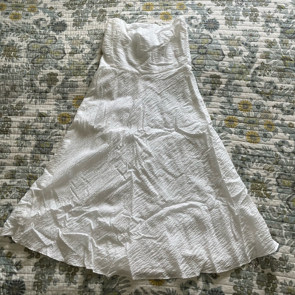JCrew white strapless, summer dress